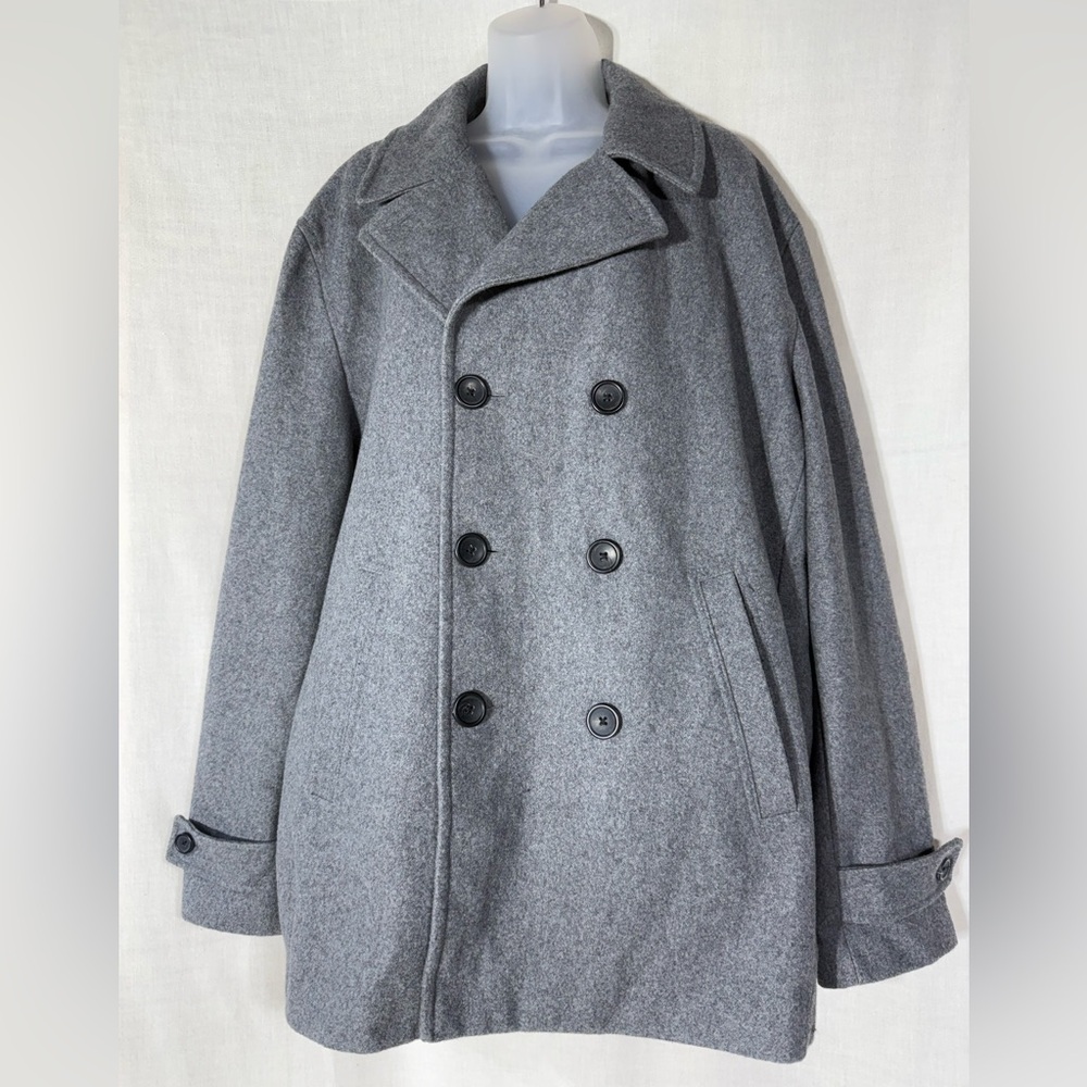 Classic Gray Gray wool blend  Women’s pea Coat Size XL
